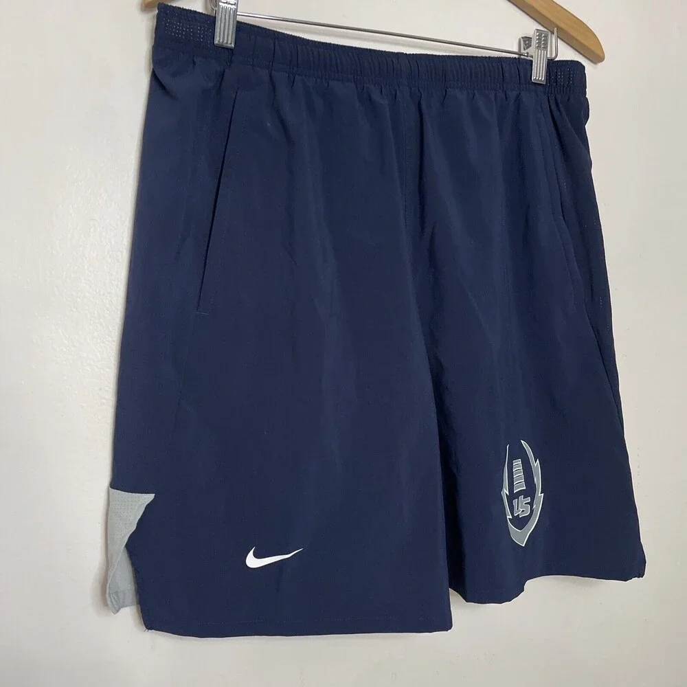 Nike Dri-FIT US Football Training Short Men's L Navy Blue White Gray NWT Flaw